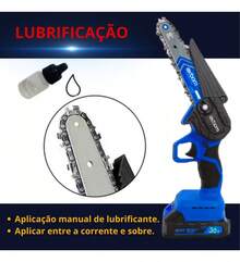 Professional Portable Chainsaw With 2 Batteries, 6-Inch Blade, And Carrying Case. - 藍色 - 查看 4