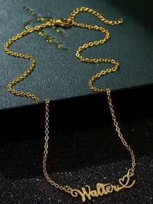 定制不锈钢拉丝名字项链 - 心形设计，可定制名字，是生日、毕业、圣诞节、情人节的理想礼物，520，多功能，装饰性强，字母，时尚，现代，色彩缤纷，可爱，休闲，可定制，个性化，独特，送给他/她的完美礼物，万圣节特别款，返校时尚。 - 彩色 - 查看 5