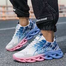 Men's Plus Size Casual Shoes Gradient Sneakers - 藍粉 - 查看 5