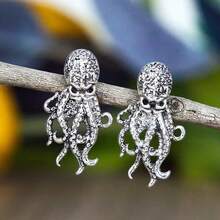 1 Cặp bông tai đinh bạch tuộc nhỏ xinh xắn, thích hợp cho phụ nữ trong các dịp lễ, sinh nhật, hẹn hò, tiệc tùng, kỳ nghỉ, đi chơi bình thường và đi làm - bạch tuộc - Xem 8