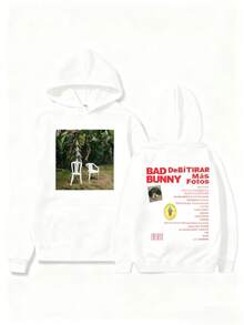 Women Men Clothes BadS Bunny DTMF Debí Tirarás Fotos Hoodies New Album Printing Sweatshirts Winter Casual Sudaderas Para MujerLady'sholiday Outfits For Women  Ropa De Invierno Mujer - 白色 - 查看 1