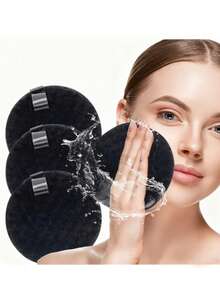 5pcs/1pc Makeup Remover Puff Reusable Makeup Remover Pads For Gently And Effectively Removing Everyday Makeup, Including Foundation, Mascara, Eyeshadow, And Lipstick - Black - View 12