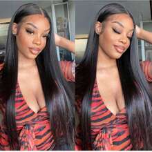 38-42英寸 13x4 耳到耳 波浪卷蕾丝前假发 真人发 200% 高清透明前额无胶透气假发 真人发带婴儿发 女士高密度巴西原生发 5x5 13x6 真人发假发 - 自然色&黑色系 - 查看 2