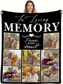 1PC 280gsm1pc Custom Photo Blanket, Custom Flannel Blanket With Photos And Text, Bedding Blanket, Custom Blanket For Bed, Custom Pictures Blanket, Personalized Photos Blanket For Family, Custom Image Blanket, Personalized Family Blanket With Image Washable Cute, Funny Custom, Unique, Personalized Ideal Gifts For Boyfriend, Ideal Gifts For Girlfriend, Ideal Gifts For Him, Ideal Gifts For Friends Boyfriend, Girlfriend, Friends Sofa, Bed, Car, Tea Room, Bedroom, Living Room, Bathroom, Dining Room,For Office - 彩色 - 查看 9