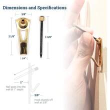 Picture Hang Solutions Plaster Picture Hangers 30 lbs - Picture Hanging Nails - Picture Hanging Hooks 25 Pack - latín - Ver 2