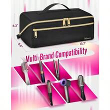 TTJM Mancro Hair Tools Travel Bag Compatible With Shark Flexstyle Wide-Open Hot Hair Tool Organizer With Separate Heat Resistant Mat Hair Accessories Organizer For Straighteners Curling Iron - màu đen - Xem 6
