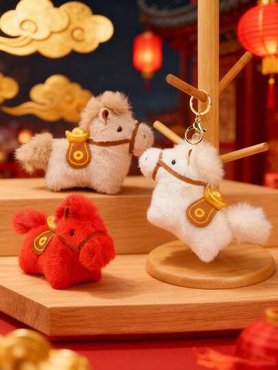1个可爱2026元宝马钥匙扣，小马包挂饰，带元宝和尾巴，是送给家人、朋友、同事、伴侣、生日的完美礼物。