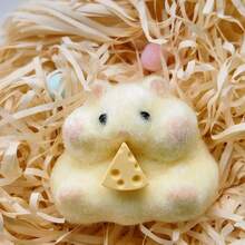 1pcs-Handmade Hamster Toys Ultra Soft Squishy Fidget Toys Squeeze Toys For Stress Relief (Hamster Yellow) - chuột đồng - Xem 8