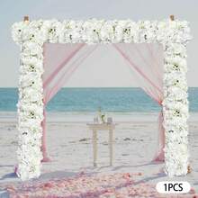 Artificial Dahlia Garland 100cm Silk Flowers With Hydrangeas & Roses For Weddings, Table Decorations & Gardens (White) - 白色 - 查看 6