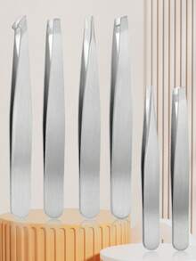 Stainless Steel Tweezers For Plucking Hairs, Flat Tip, Angled Tip, Pointed Tip, Multi-Function Precision Eyebrow Tweezer For Home Use,Giveaways,Travel,Cheap Stuff,Travel Essential - Multicolor - View 1