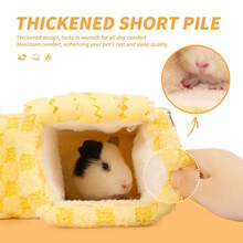 ITANDME 豚鼠藏身处 豚鼠隧道 豚鼠床 可折叠豚鼠隧道 舒适柔软 小型动物笼具配件，适用于豚鼠、仓鼠、雪貂 - 彩色 - 查看 6