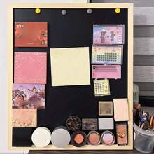 1pc Magnetic Chalkboard Makeup Organizer, Magnetic Chalkboard Wall, Fridge Magnet Display Board, Makeup Wall Chalkboard, Chalkboard Wall Organizer, Memo Board, Decorative Magnetic Photo Wall, Small Chalkboard For Writing - Black - View 3