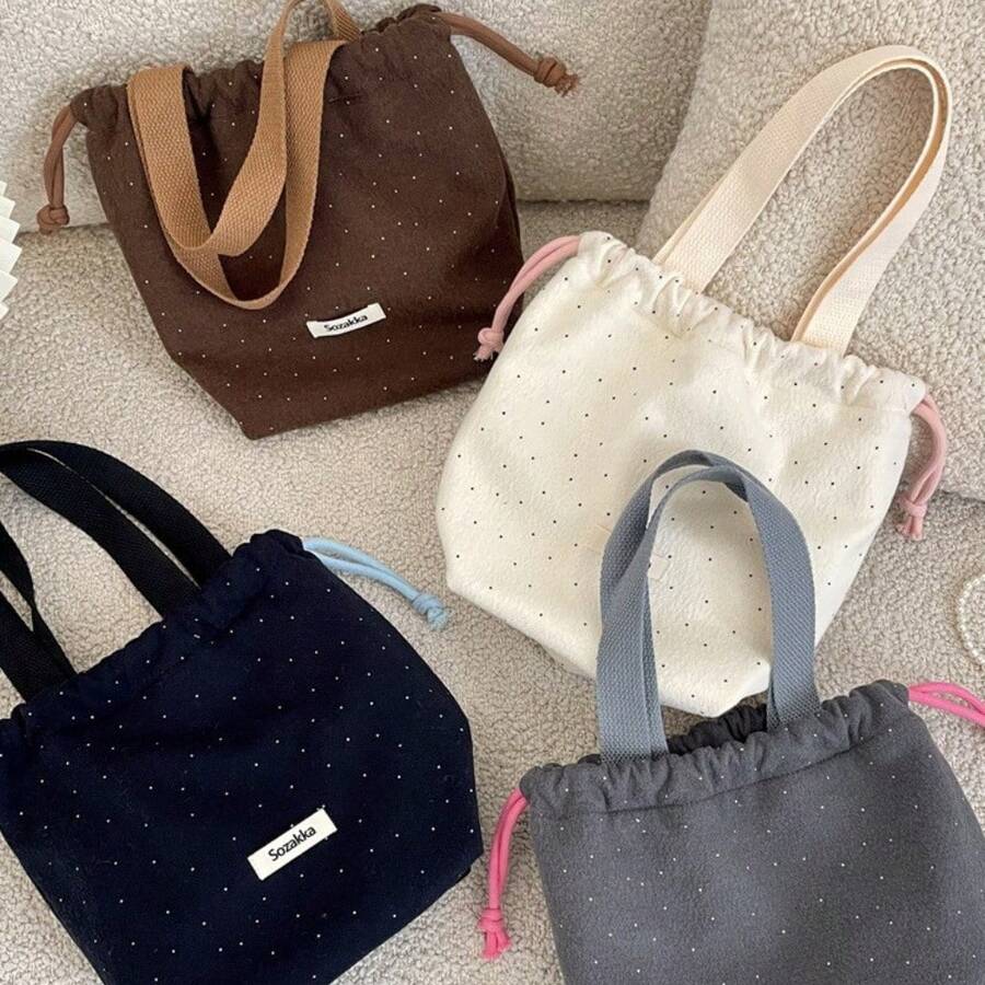 Small Polka Dot Drawstring Pouch, Multipurpose Carry Bag For Errands And Storage ,Travel Essential Bag - Multicolor - View 1