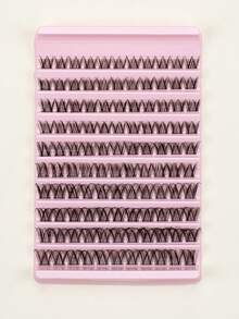 110 piezas de pestañas individuales con rizo D esponjoso, pestañas individuales en racimo, pestañas individuales con efecto vaporoso, pestañas de aspecto natural esponjoso en racimo, extensión de pestañas DIY en casa