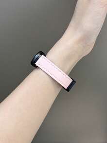 1pc Leather Magnetic Strap, Compatible With Xiaomi Mi Band 10/10NFC/9/9NFC/8/8NFC - Hồng - Xem 4