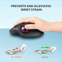 Perixx11568 Perimice - 717 - Mouse inalmbrico Trackball Integrado de 1.34 Pulgadas con funcin de sealizacin, 5 Botones programables, Nivel de 2 dpi, Negro - Inalámbrico - Ver 3