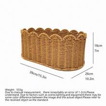 大容量编织收纳篮，藤编风格，适用于家居桌面、橱柜、客厅等，装饰性波西米亚风藤编外观，可用于卧室、衣橱、浴室、婴儿房、玄关等，多功能可折叠玩具收纳箱，可替代洗衣篮，透气海草纹理外观，节日家居装饰礼品，适合季节性收纳，包装精美，节省空间，配有方便提手，多功能置物架和台面整理方案 - 棕色 - 查看 6