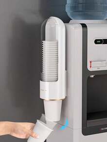 1 pieza Dispensador de vasos de papel desechables de tipo de extracción, soporte plástico para vasos, organizador de almacenamiento anti-polvo para oficina y hogar - Multicolor - Ver 10