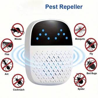 Ultrasonic Pest Repeller, Dual-Mode Electronic Plug-In Pest Control, Repels Mice, Rats, Spiders, Flies, Ants, Cockroaches - Indoor Rodent Deterrent, No Batteries Required, Suitable For Home And Office Use