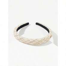 Elegant 1pc Spring/Summer Vintage Knitted Fabric Thin Hairband Tiaras,Hairband,Hair Hoop,Hair Accessories Headbands - 卡其色 - 查看 3