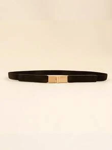 1pc Women's Elastic Slim Waist Belt, Minimalist & Versatile, Can Be Paired With Sweaters, Dresses, Etc., Thin & Stretchy, Women's Waist Belt - Black - View 4