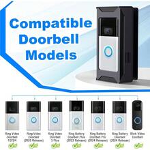 AWYYAnti-Theft Video Doorbell Mount Compatible With Ring/Blink Wireless Camera Doorbell Adjustable Angle Mount No-Drill Battery Doorbell Bracket Accessories For Houses Apartments Businesses - 黑色 - 查看 2