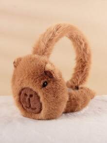 1 件装儿童卡通毛绒耳罩 - 保暖防护，可折叠耳罩，适合秋冬季寒冷天气、日常外出和上学使用 - 卡皮巴拉 - 查看 8