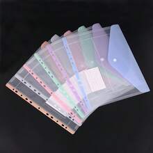 Una carpeta de archivo transparente de colores macaron (color aleatorio) con bolsillos perforados, álbum de almacenamiento de exámenes de estudiantes, bolsa de documentos de oficina, ideal para la escuela, la oficina, los suministros de estudio y el nuevo año escolar - Color de macarrón al azar - Ver 3