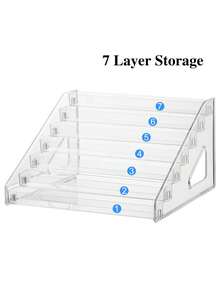 Transparent Storage Box Multi-Layer Cosmetics Storage Rack Nail Polish Eyeshadow Tray Display Rack Dresser Organizer Shelf, Multi-Functional Makeup Tools Storage Box - Multicolor - View 11