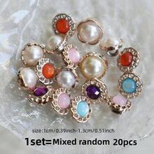 10/20/30/50/100pcs Plastic Mini Rhinestone Buttons With Shank, Versatile For Shirt, Sweater, Cardigan, Sewing DIY Craft - Multicolor - View 20
