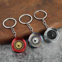 Car Modification BBS Wheel Rim Simulation Keychain Pendant Low Ride Car Key Pendant - White K + Black - View 5