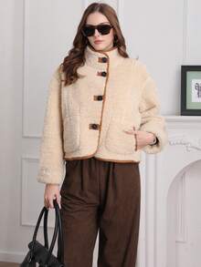 Women's Teddy Jacket Double Faced Hairy Coat Woman Faux Suede Plush Jacket Women Outerwears Loose Warm Winter Woman Coat