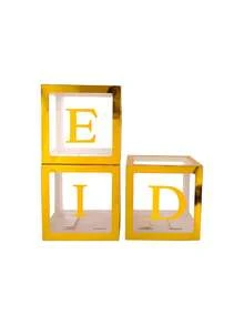 3pcs Gold Balloon Boxes, Balloon Box, Building Block Party Supplies Colorful Balloon Box, Shower Balloon Box, Building Block Birthday Party Decorations For Adults, Birthday Party Decorations - Multicolor - View 8