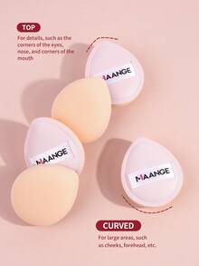 MAANGE 5 buah spons rias mini berbentuk tetesan air yang lembut, dapat digunakan kembali untuk penggunaan kering & basah, cocok untuk bedak, cairan & berbagai kosmetik, ideal untuk alat rias, aksesori, dan hadiah. - Baby Pink - View 4