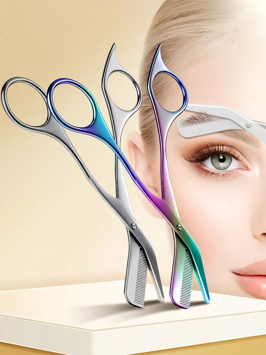 Bello Paratu 1pc Stainless Steel 2-In-1 Eyebrow Trimmer With Comb - Multicolor - View 1