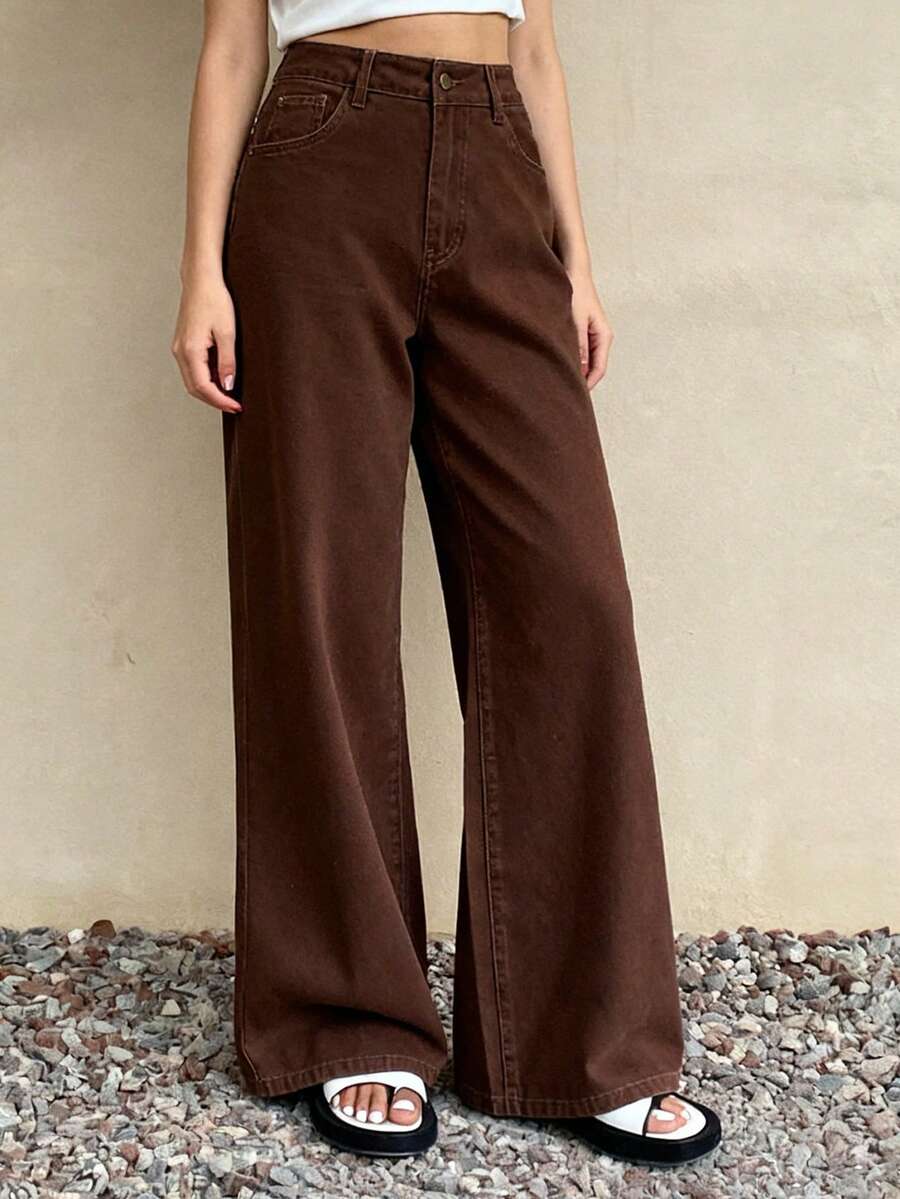 Livesso 女士休闲宽松水洗阔腿牛仔裤，秋季款