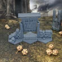 Porte de donjon ouvrable et fermable, accessoire de jeu de rôle sur table, convient pour la collection de jeux de table ou la décoration de scène de jeu, design fantaisiste élégant, mini-modèle, détails peints à la main, mini-modèle de haute qualité, joueurs de jeux de table, passionnés de jeux de table - Gris - Voir 7