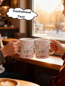 Personalizowane ceramiczne kubki do kawy, personalizowane kubki, pamiątkowe kubki świąteczne, wysokiej jakości kubki wielokrotnego użytku, romantyczne kubki dla par, personalizowane kubki do kawy dla par, odpowiednie do biura, domu, na Dzień Ojca, Walentynki, urodziny, zaręczyny, ślub, ukończenie szkoły (wzór dwustronny), najlepszy prezent na Boże Narodzenie, spersonalizowane prezenty, Boże Narodzenie, Święto Dziękczynienia, urodziny, prezenty świąteczne