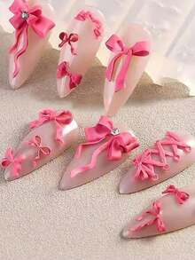 2Pcs 3D Bow Nail Molds Silicone Nail Tools With 1pc Pen,1pc 3D Cute Bow Nail Stencil DIY Nail Art Template, Reusable Mold For Salon Accessories & Manicure Decorations Nail Tools - Bowknot Nail Charms Ribbon Bows Carving Template For Nail Art Accessories