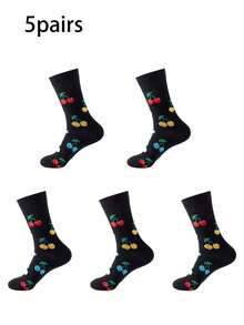 1/5/10 Pairs Fashionable & Unique Fruit Pattern Socks For Women, Suitable For Various Occasions, Casual & Street Style, Great Gift For Home Wear, Mid-Calf Socks, Autumn/Winter - Multicolor - View 22