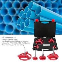 Kit de reamer de tubería de 4 tamaños de 1.5-4 pulgadas con insertos de carburo de 3 lados el kit de herramientas de escarcha de tubería se adapta a las herramientas de chaflánReamer - como en la foto - Ver 2