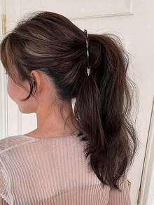 1pc Large Hair Volume Amber Banana Clip Ponytail Clip French Elegant High Skull Top Hair Clip Twist Clip,Y2K,Travel Essential,Hair Accessories,Clips For Hair,Cute Girly Stuff,Gifts For Women,Women's Accessories, Winter And Autumn, Hair Styling Tools, Curling Tools, Versatile Accessories,Everyday Accessories., Head Accessories - Multicolor - View 4