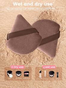 24pcs/15pcs/8pcs/5pcs Triangle Makeup Sponge Puff, Soft Powder Puff For Loose Powder, Face Setting, Body Powder, Makeup Blender Sponge Set, Beauty Makeup Tools - Brown - View 7