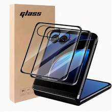 قطعتان من واقي الشاشة المنحني ثلاثي الأبعاد بقوة 9H من الزجاج المقسى لهواتف Razr 50 / Razr 50 Ultra / Razr 60 Ultra / Razr 2024 / Razr+ 2024 / Razr 2025، واقي شاشة مطبوع ثلاثي الأبعاد عالي الجودة مضاد للصدمات، ضروريات حماية الشاشة، مناسب للاستخدام اليومي في المكتب والمنزل، مقاوم للماء والصدمات ومقاوم للخدش - شفاف - مشاهدة 3