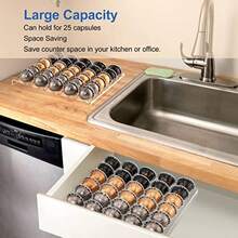 Cajon para Capsulas de cafe Soporte para Capsulas de cafe Compatible con Vertuoline El Inserto del Cajon de Capsulas Tiene Capacidad para 25 Capsulas Claro - Transparente - Ver 2