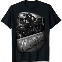 DGA David Gonzales Art Ride Or Die Fast Lane Motorcycles Bikers Skulls T Shirt - 黑色 - 查看 1
