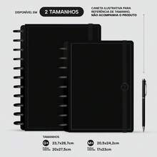 Caderno Disco + Iscool Capa Dura 140 Fls Inteligente Solid Colors - Preto - Visão 2
