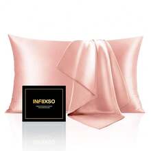 INFIIXSO Silk Pillow Cases 2 Pack Standard Size, Ultra Smooth & Soft Mulberry Silk Pillow Case For Hair And Skin, Breathable Cooling Silk Pillowcase With Hidden Zipper (Rose Pink, 20x26 Inches),2PackStandard(20inchX26inch),RosePink - 玫瑰粉 - 查看 1