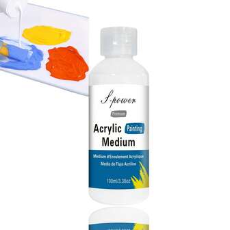 3.38 Oz Acrylic Paint Thinner - Improves Paint Flow, Thickness, And Durability - Paint Thinner - Suitable For Artists, Professional Studios, And Beginners - Long-Lasting Artistic Results, Painting Supplies, Professional Packaging, Versatile, Smooth Application, - Paint Making Materials (100ml)