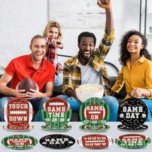 D60 Pcs Football Party Decorations 2025 Football Plates And Napkins Touch Down Birthday Paper Tableware Set Sport Themed Party Plies For Game Day Party Favors Dinner Plates Dert Plates - Colorful - View 5